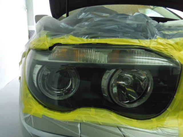 BMW745Li ヘッドライトコーティング施工前
