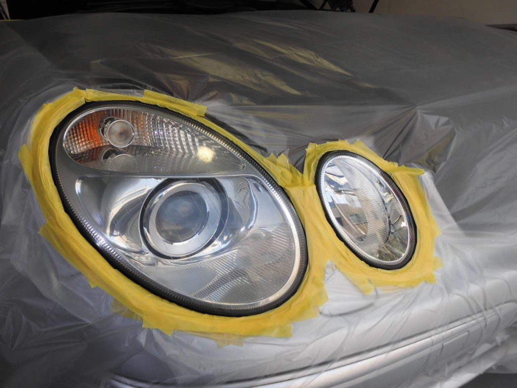 ベンツ　Eクラス　ヘッドライトコーティング