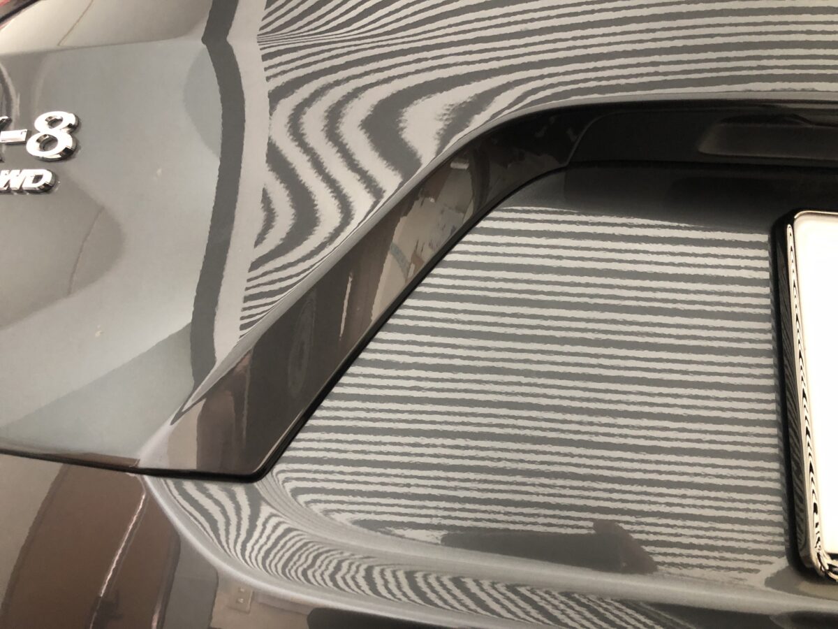 マツダCX8　リアゲートのデントリペア後の確認